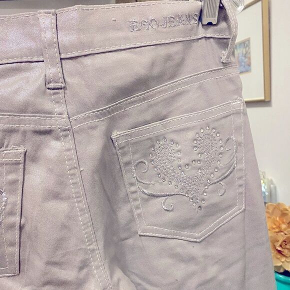 🌷 Ego Jeans 🌷 Silver Shiny Sparkle Look Pants - Picture 1 of 8